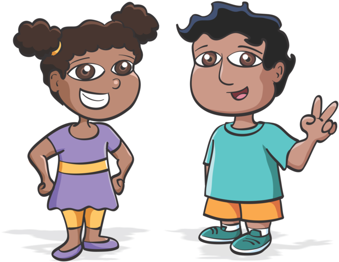 Fights Clip Children - Cartoon - Png Download (1000x574), Png Download