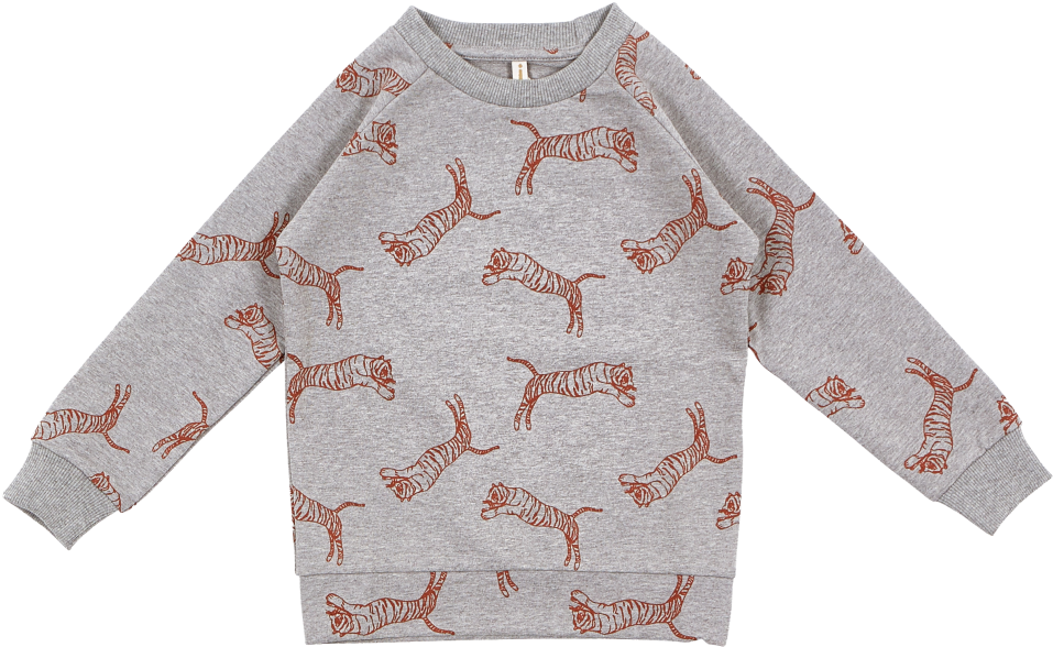 Iglo Indi Crew Sweat Jumping Tiger - Coat Clipart (960x720), Png Download