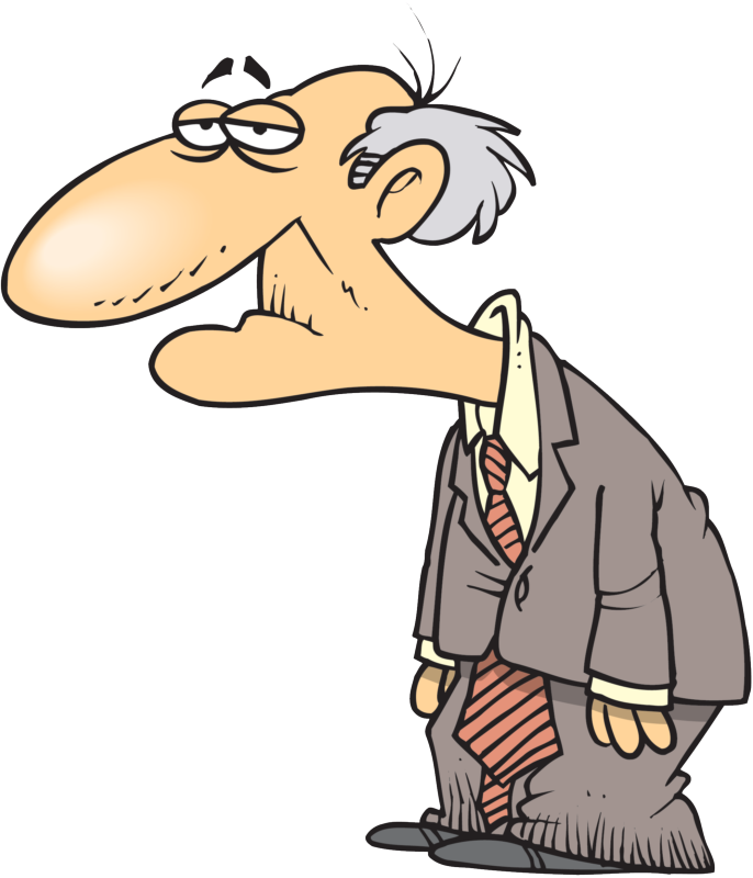 Homes Are Alot Like People - Old Tired Man Cartoon Clipart (686x800), Png Download