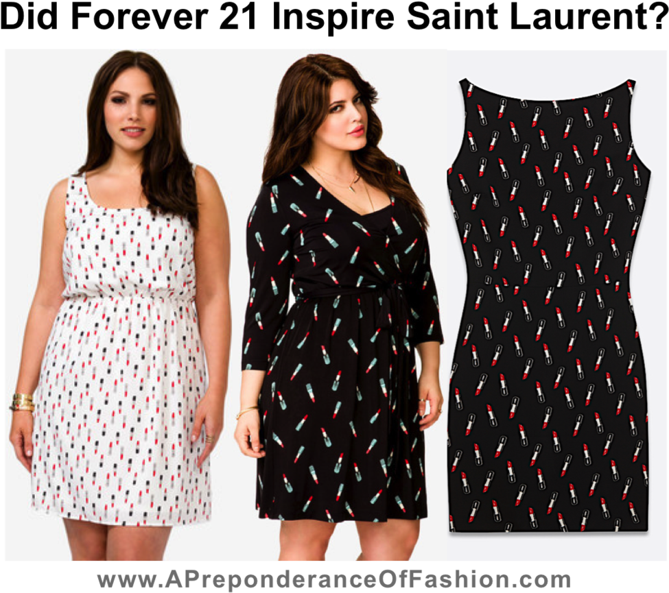 Lipstick Dresses By Forever 21 And Saint Laurent - Forever 21 Lipstick Dress Clipart (1024x892), Png Download