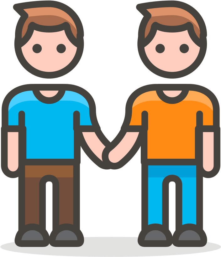 282 Two Men Holding Hands - Two Men Holding Hands Emoji Vector Clipart (1024x1024), Png Download