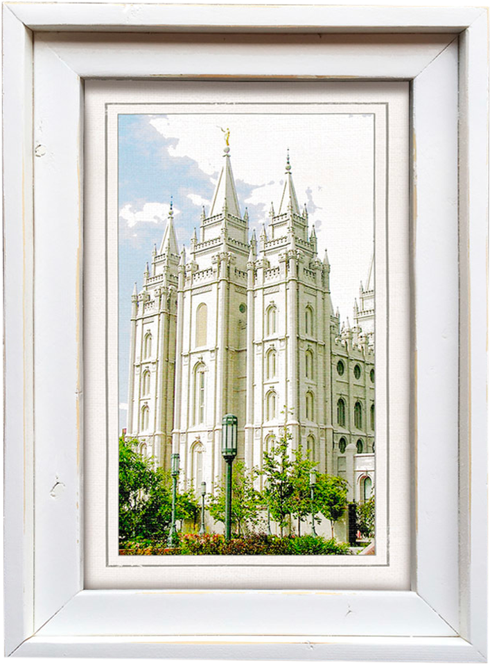 White Framed Salt Lake Temple - Temple Square Clipart (1000x1000), Png Download