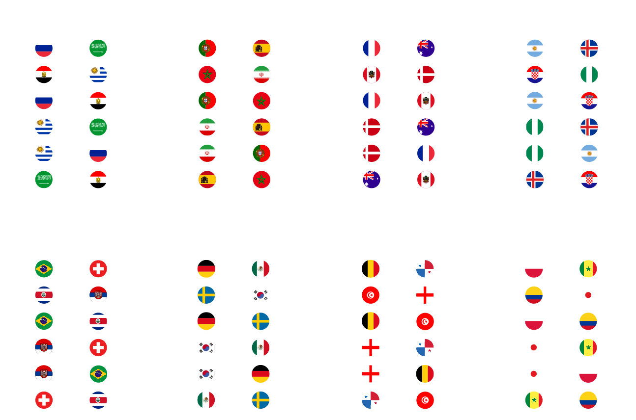 World Cup 2018 Match Schedule - Circle Clipart (1294x856), Png Download