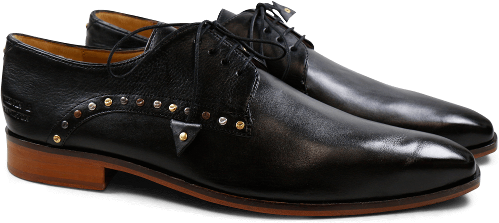 Derby Shoes Jordan 3 Milano Black Mixed Rivets Ls Natural - Leather Clipart (1024x1024), Png Download