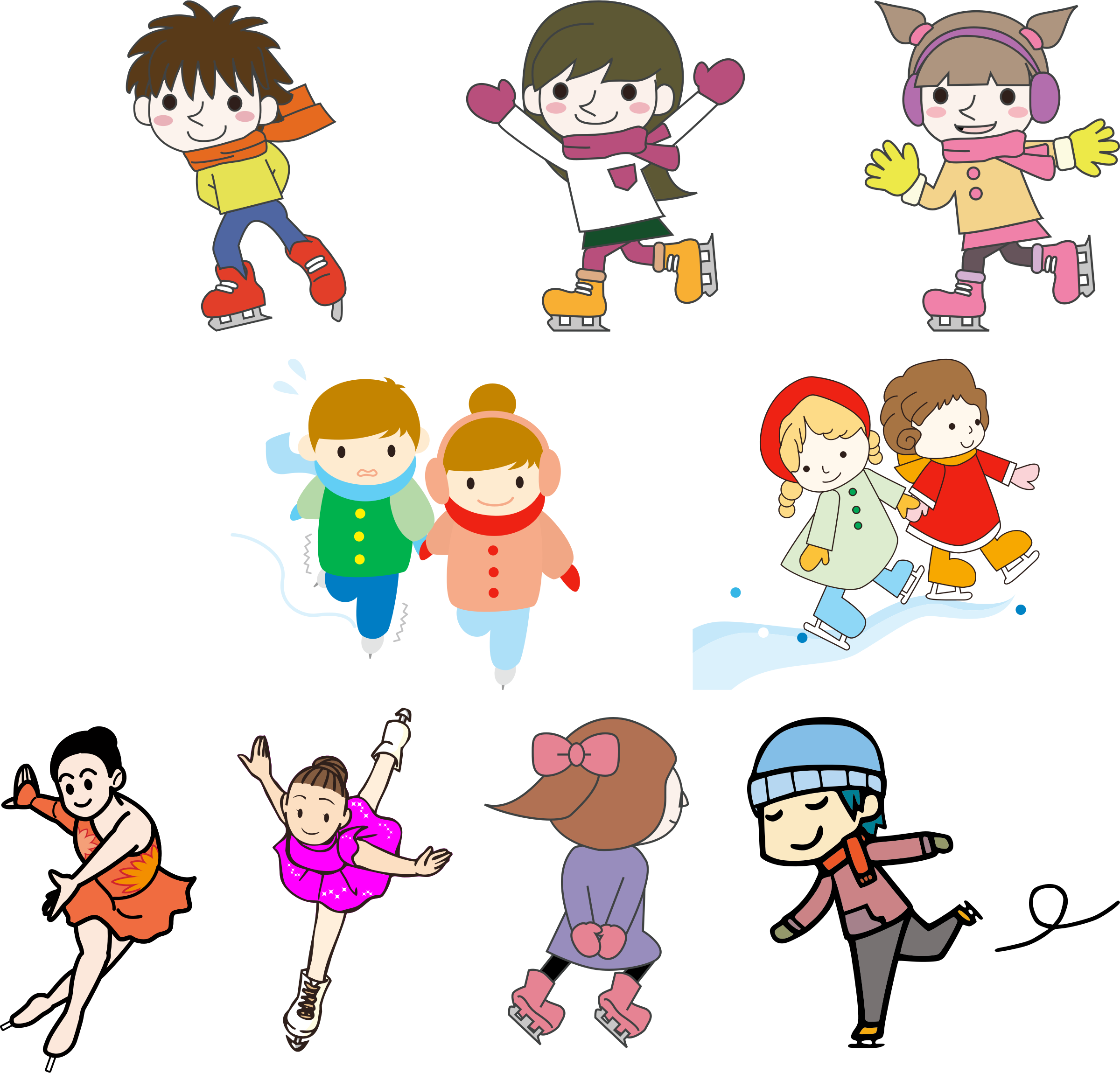 Skate Clipart Cool Person - Kids Winter Olympic Clipart - Png Download (2400x2300), Png Download