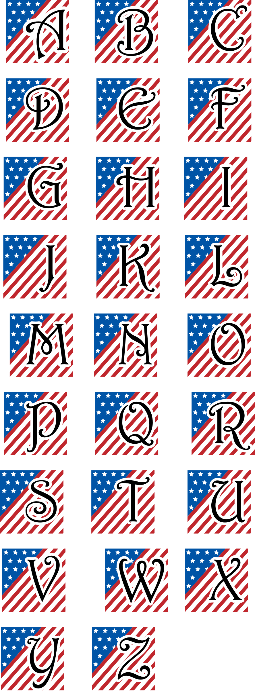 This Free Icons Png Design Of Patriotic Alphabet Using - Flag Clipart (888x2400), Png Download