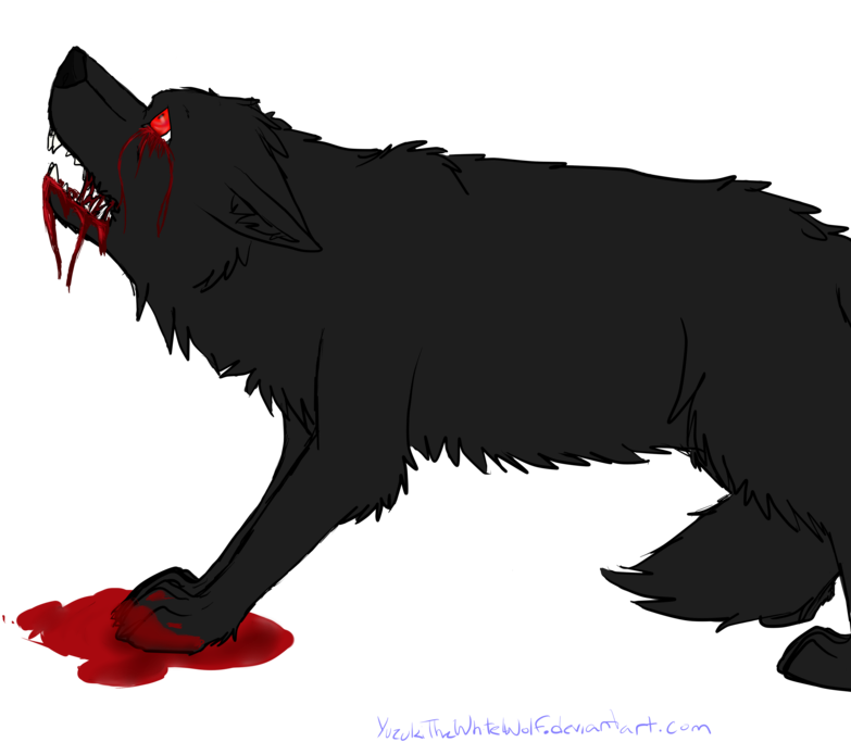 Bloody Wolf By - Drawing Clipart (783x683), Png Download