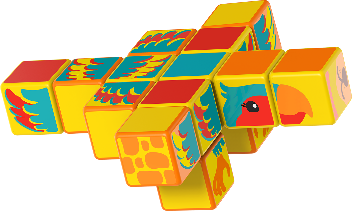 Magicube Geomag Safari Animals Model Parrot Clipart (1417x851), Png Download