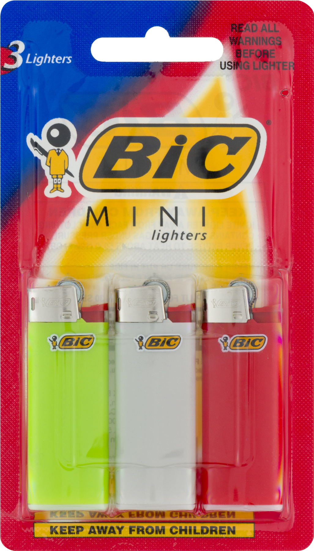 Bic Mini Lighter 3 Pack Clipart (1800x1800), Png Download