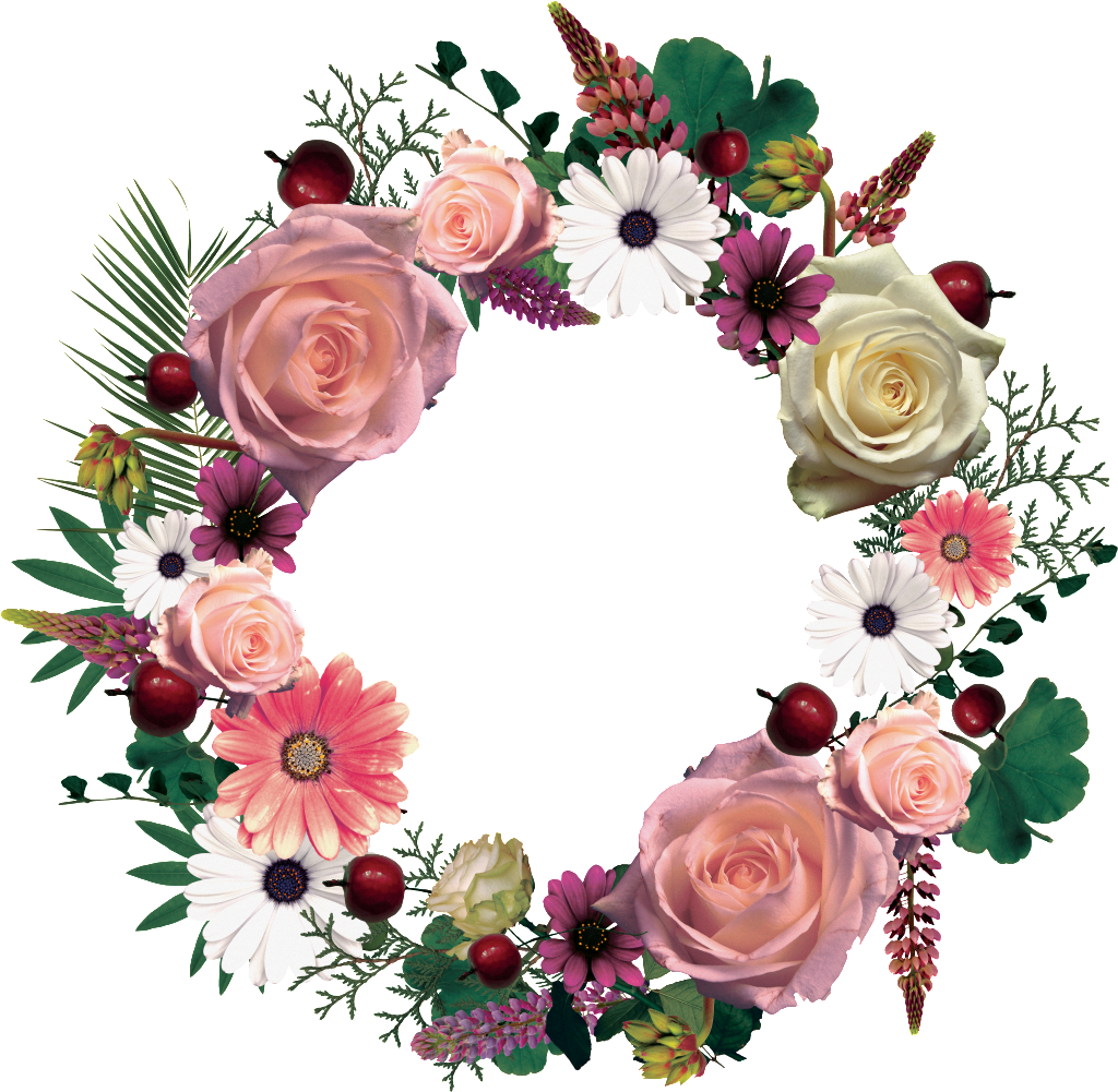 This Graphics Is Hand Painted Flower Garland Png Transparent - Portable Network Graphics Clipart (1024x1001), Png Download