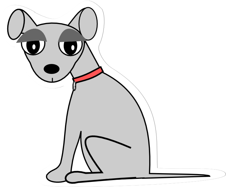 Free Digital Grey Dog Lady Scrapbooking Embellishment - Grey Dog Clipart - Png Download (967x821), Png Download