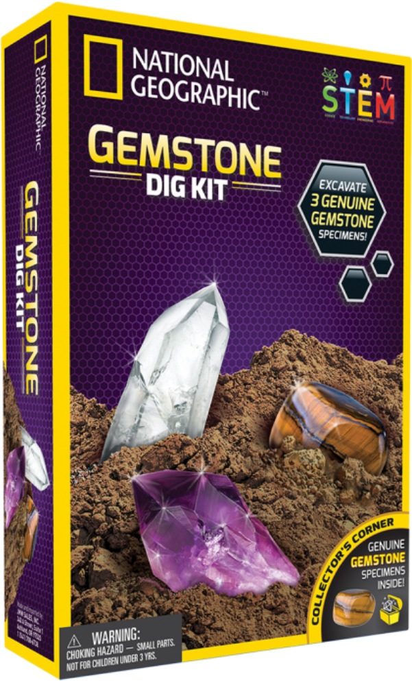 National Geographic Gemstone Dig Kit - National Geographic Dino Fossil Dig Kit Clipart (600x1000), Png Download