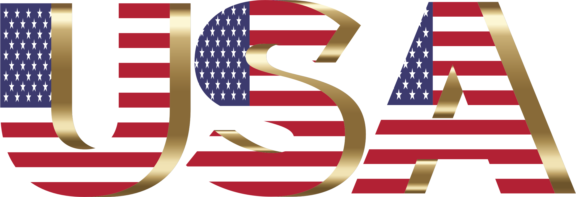 This Free Icons Png Design Of Usa Flag Typography Copper - Usa Flag Clipart (2280x782), Png Download