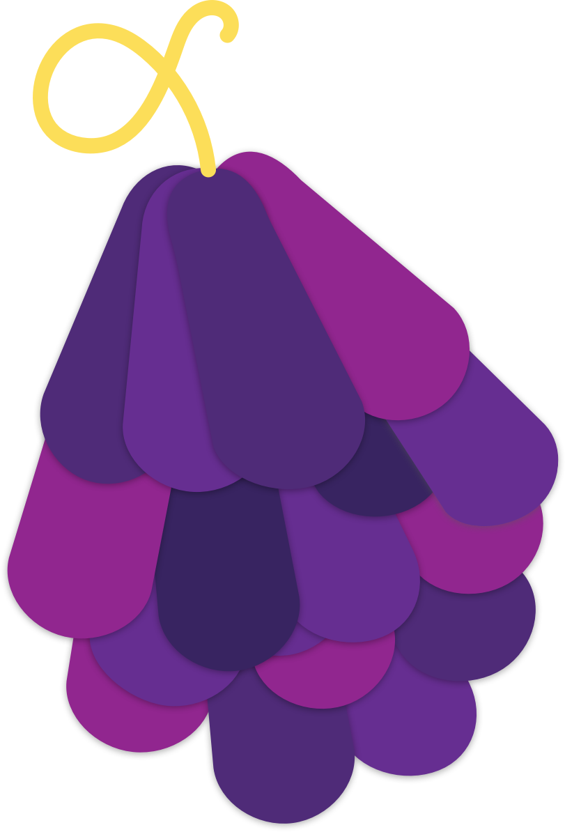 Bright Vines Grape The Funny Yummy Grape Clipart (811x1194), Png Download