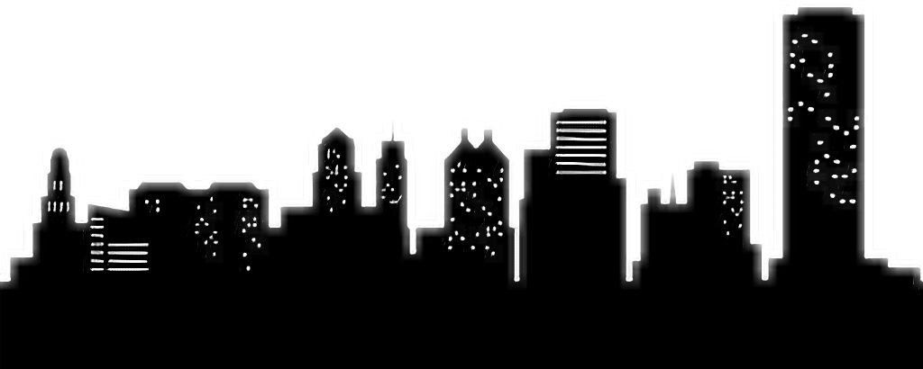 #city #silhouettes #skyline #sky #cool #black #night - Sex In The City Party Invitations Clipart (1024x410), Png Download