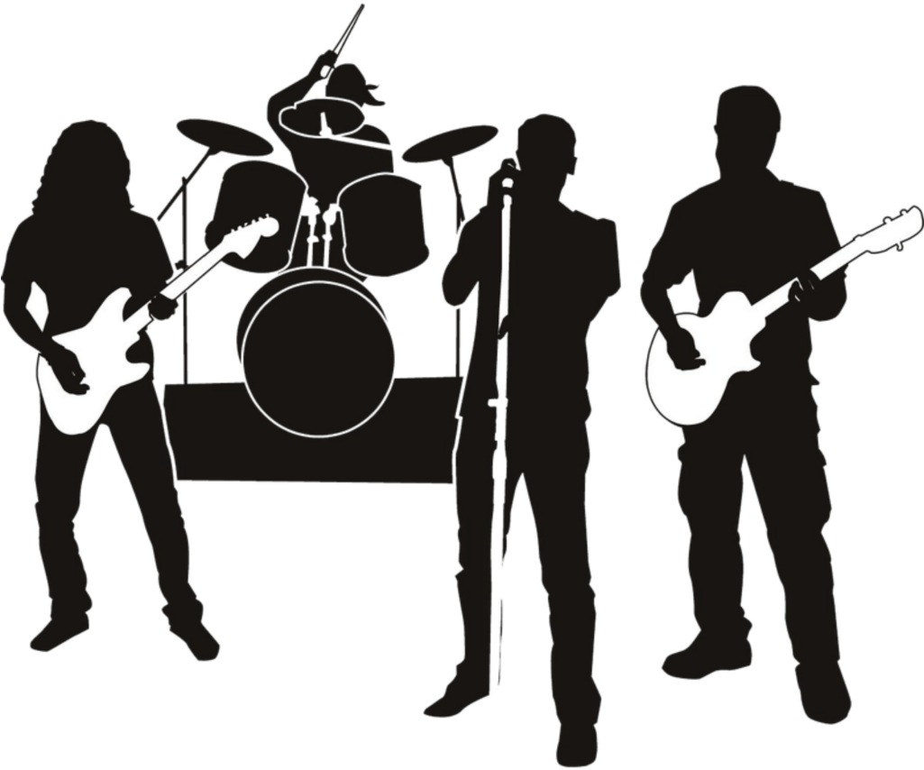 #ftestickers #people #musicians #band #silhouette #blackandwhite - Rock Band Shadow Clipart (1024x1024), Png Download