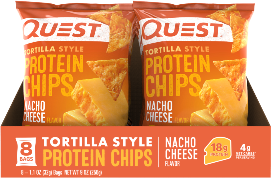 Nacho Cheese Tortilla Style Protein Chips - Snack Clipart (947x623), Png Download