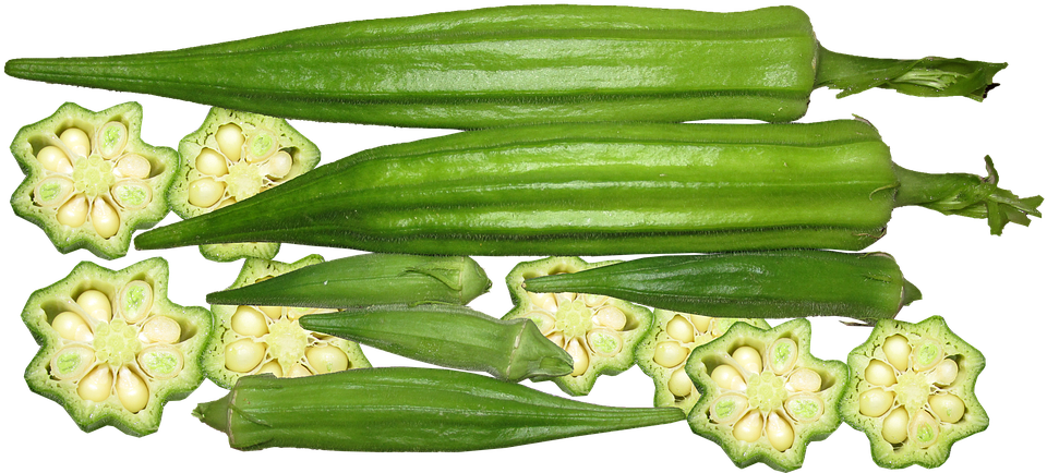 Okra, Vegetable, Organic, Harvest, Nutrition - Baba Do Quiabo Clipart (960x455), Png Download