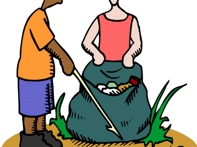 Litter Clipart Sweeping - Picking Up Trash Clipart - Png Download (640x480), Png Download