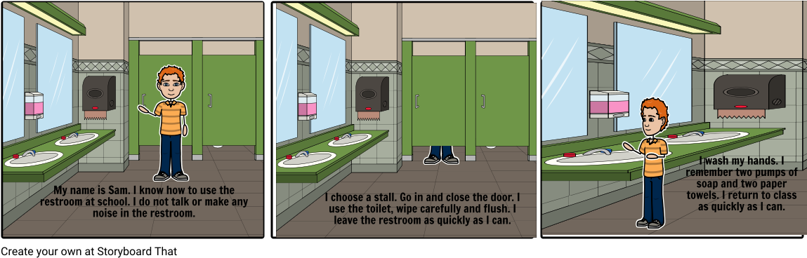 Sam Uses The Restroom - Cartoon Clipart (1164x385), Png Download