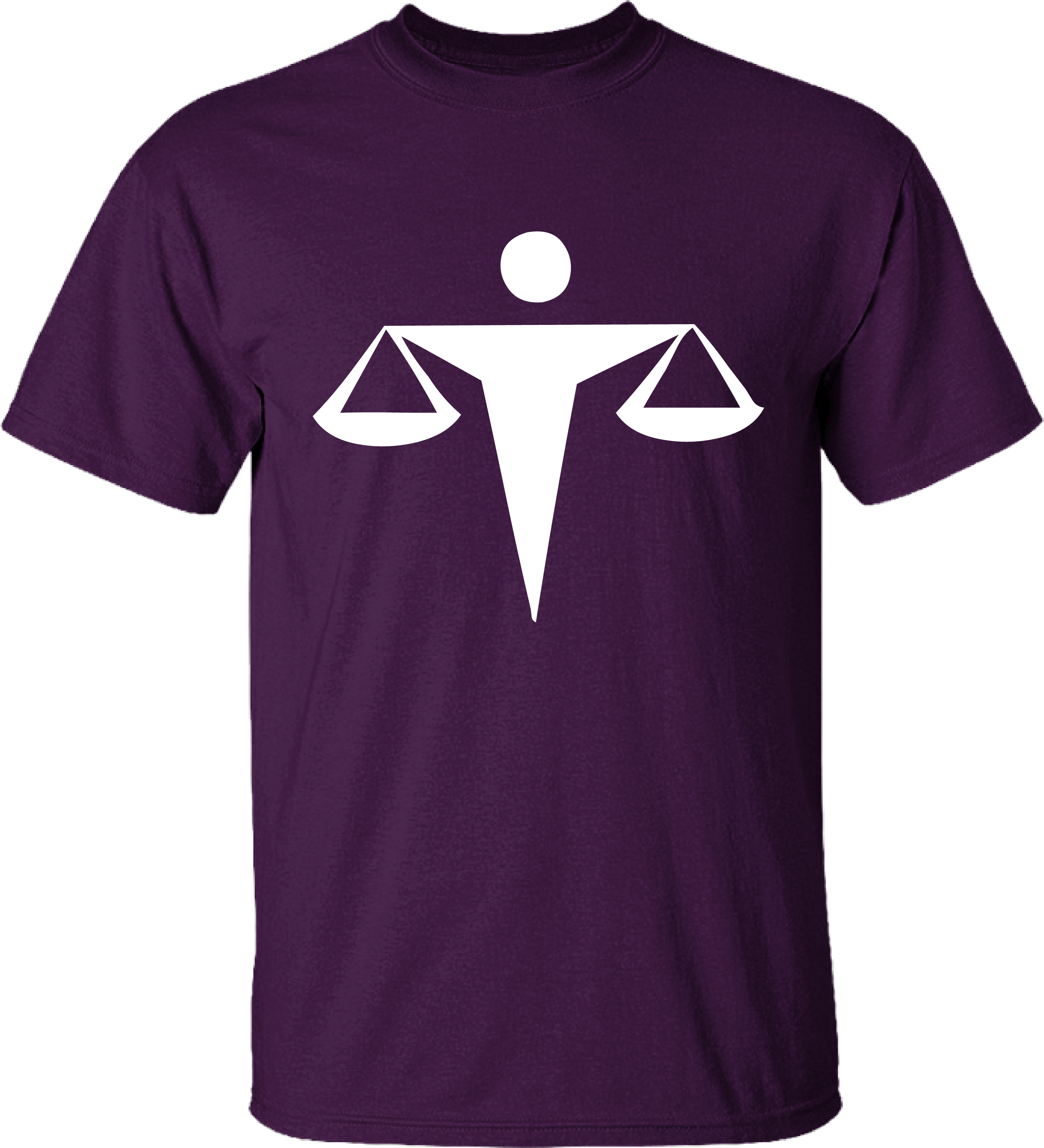 Alma Mater Round Neck Purple Law Balance Scale Unisex - Claptrap Shirt Clipart (2872x3159), Png Download