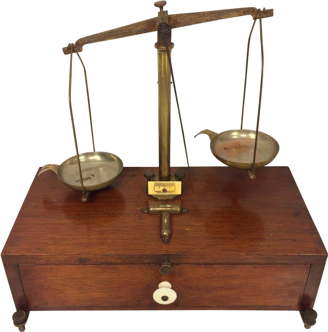Antique Henry Troemner Scale With Wood Base W/ Drawer - Henry Troemner Scale Class Clipart (1063x1063), Png Download
