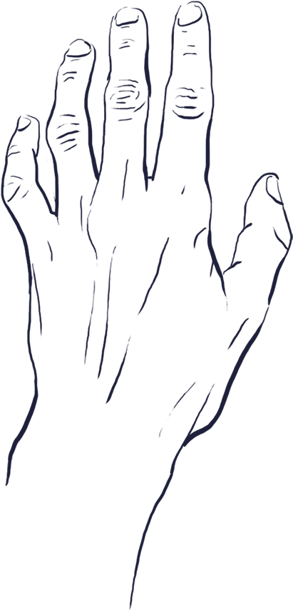 Tense And Thin Looking Hand Reaching Upwards - Reaching Hand Drawing Transparent Clipart (1000x1000), Png Download