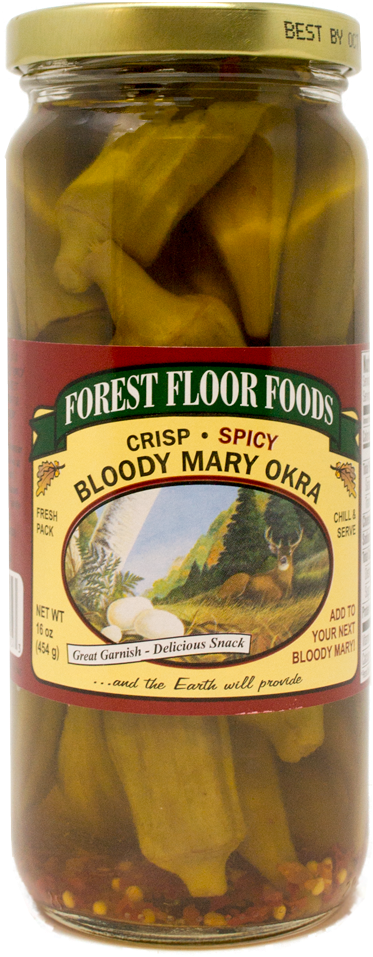 Forest Floor Spicy Bloody Mary Okra - Pickled Brussel Sprouts Clipart (1000x1000), Png Download