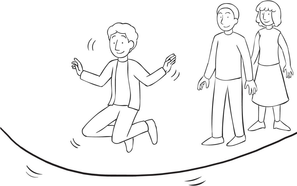 Back Man Jumping As Part Of Group Initiative Turnstyles - Line Art Clipart (1024x768), Png Download