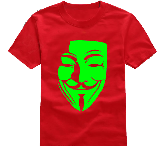 Glowing Guy Red T-shirt - V For Vendetta Avatar Clipart (630x587), Png Download