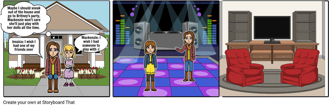 The Bad Sister - Cartoon Clipart (1164x385), Png Download