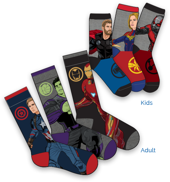 Marvel Avengers Socks - Avengers Endgame Cereal Clipart (565x606), Png Download