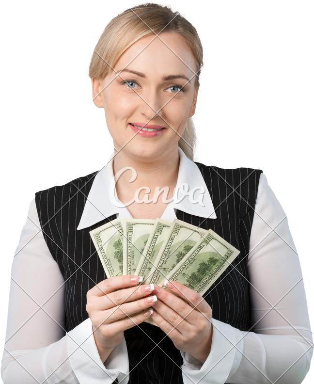 Woman Holding Money Png - Cash Clipart (647x800), Png Download