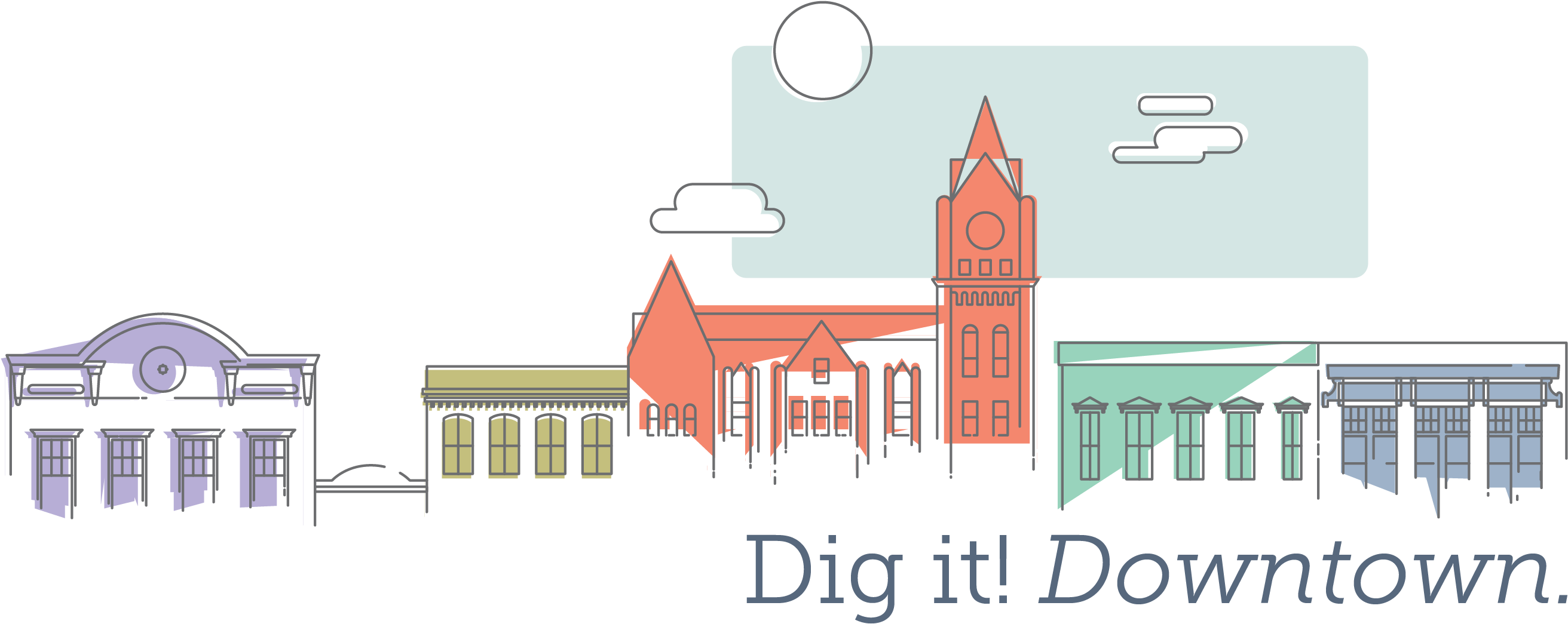 Building Clipart Downtown - House - Png Download (2642x1045), Png Download