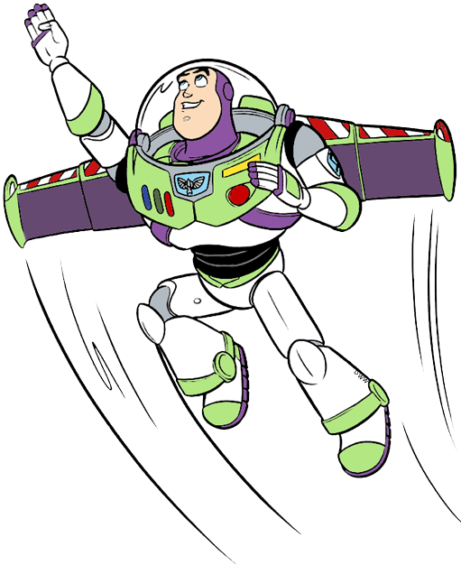 Cartoon Buzz Lightyear Flying Clipart (511x626), Png Download