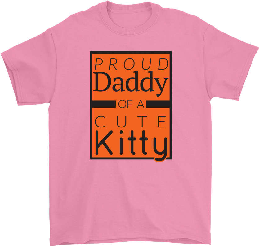 Proud Daddy Of A Cute Kitty Cat Lover Unisex T-shirt - Active Shirt Clipart (1000x1000), Png Download