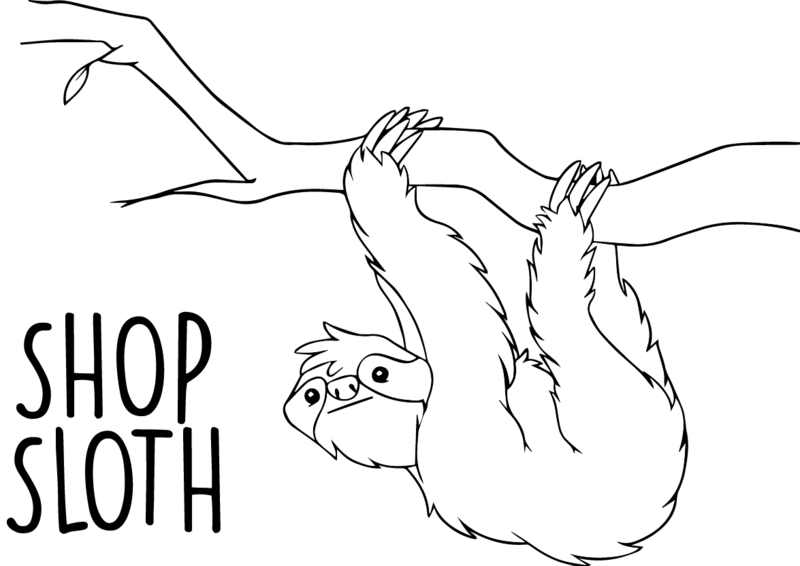 Shop Sloth - Drawing Of Rain Forest Animals Clipart (800x566), Png Download