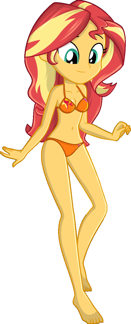Charliexe, Bikini, Breasts, Clothes, Edit, Equestria - Sunset Shimmer Bikini Clipart (532x1313), Png Download