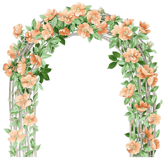 Clip Black And White Arch Vector Floral - Flower Arch Png Transparent Png (617x600), Png Download