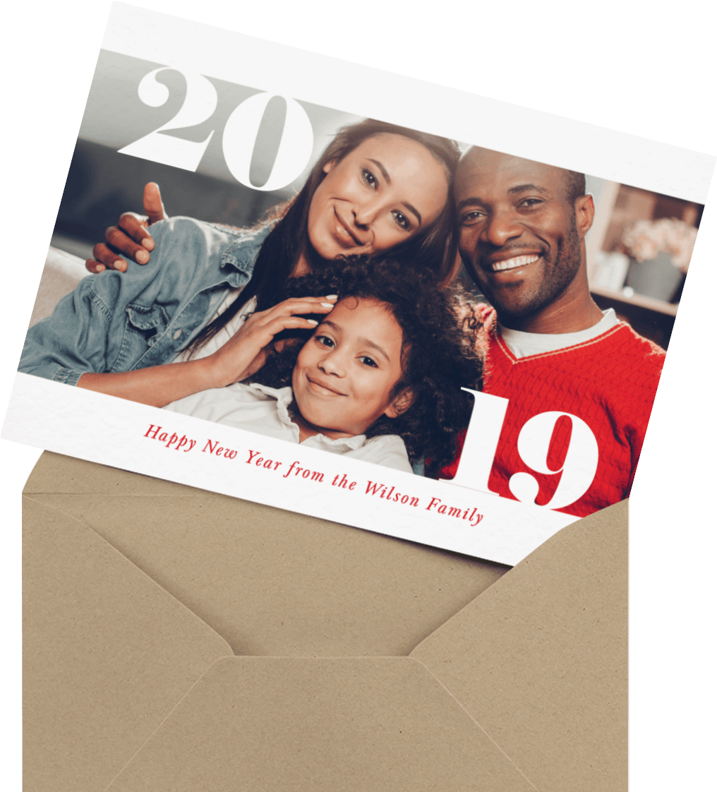 Happy New Year Cards, Mailed For You - Happy New Year Family Card Clipart (1200x1200), Png Download