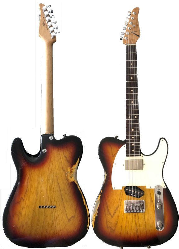 Tom Anderson T Classic In-distress In 3 Color Burst - Electric Guitar Clipart (600x800), Png Download