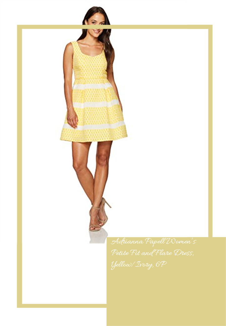 Adrianna Papell Women's Petite Fit And Flare Dress, - Day Dress Clipart (724x1044), Png Download