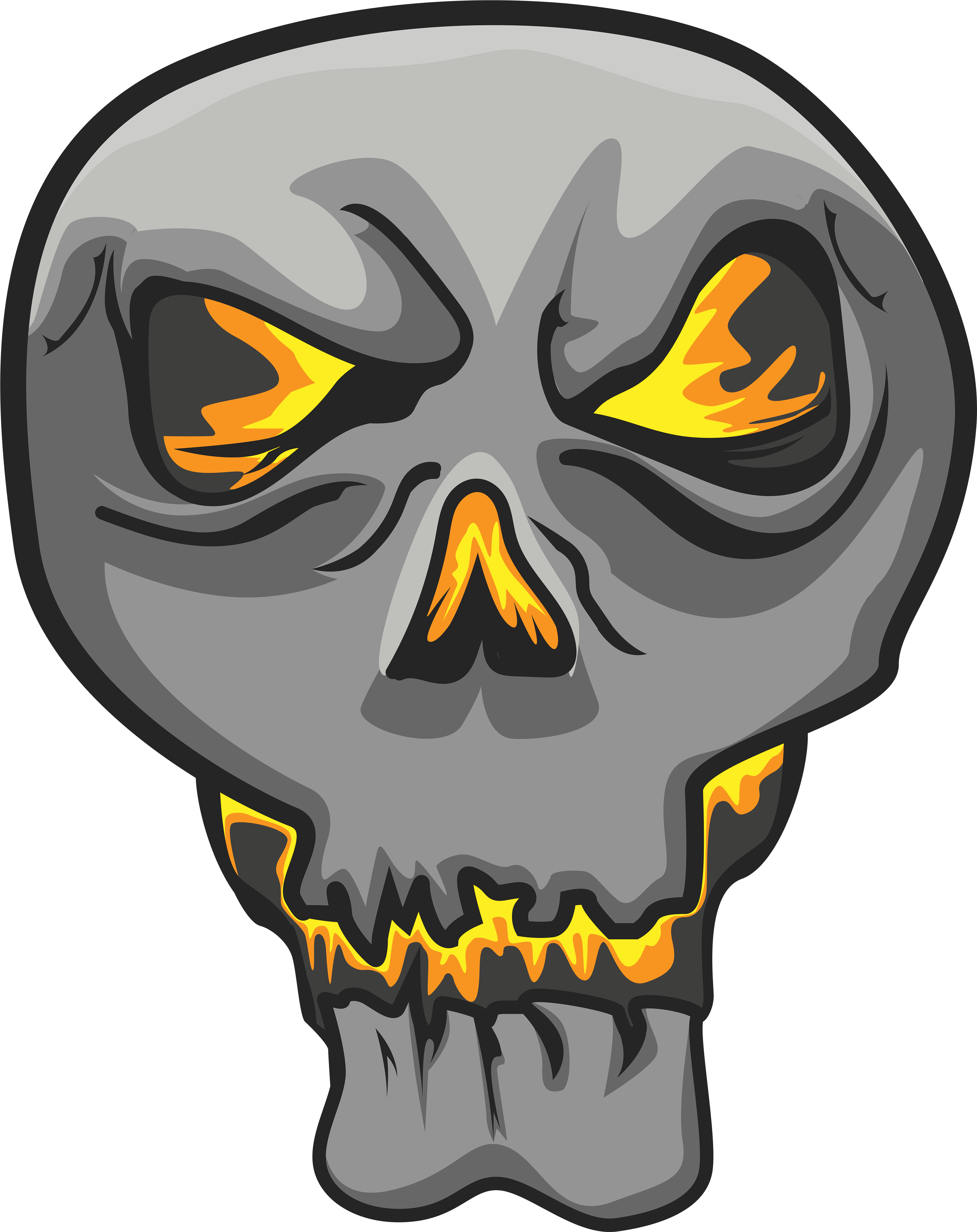 Glowing Skull Perfect Fit To Wear On This Halloween - Skull Clipart (4282x5401), Png Download