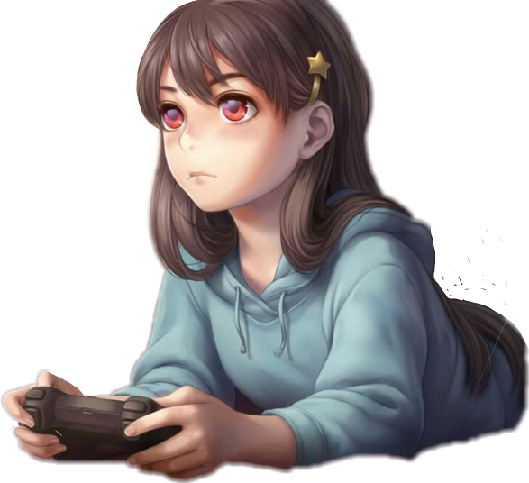 #gamergirl #anime #ps4 #playstation #playstation4 - Cute Anime Girl Gamer Clipart (587x536), Png Download