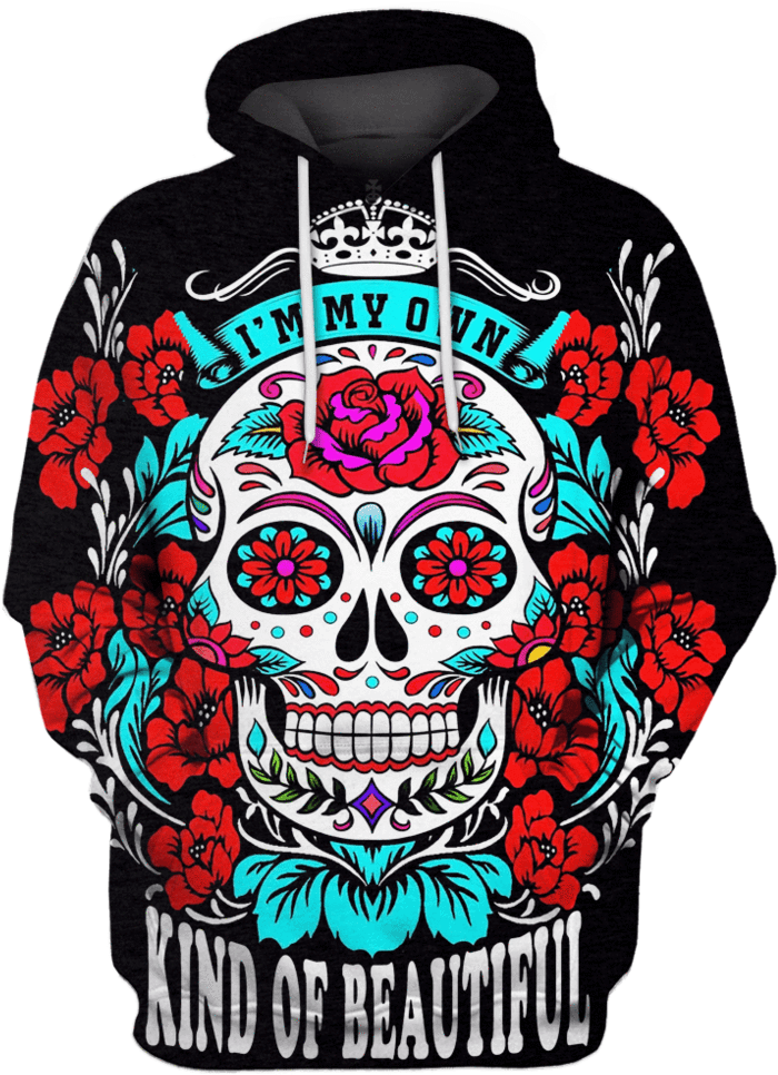 3d Halloween Skull Hoodie - I M My Own Kind Of Beautiful Clipart (1024x1023), Png Download