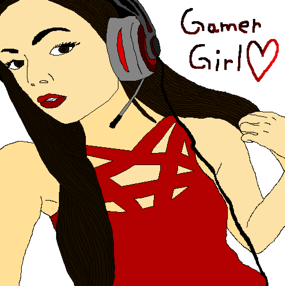 Gamer Girl <3 - Illustration Clipart (996x998), Png Download