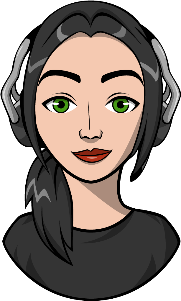 Tattooed Gamer Girl - Cartoon Clipart (1200x1200), Png Download