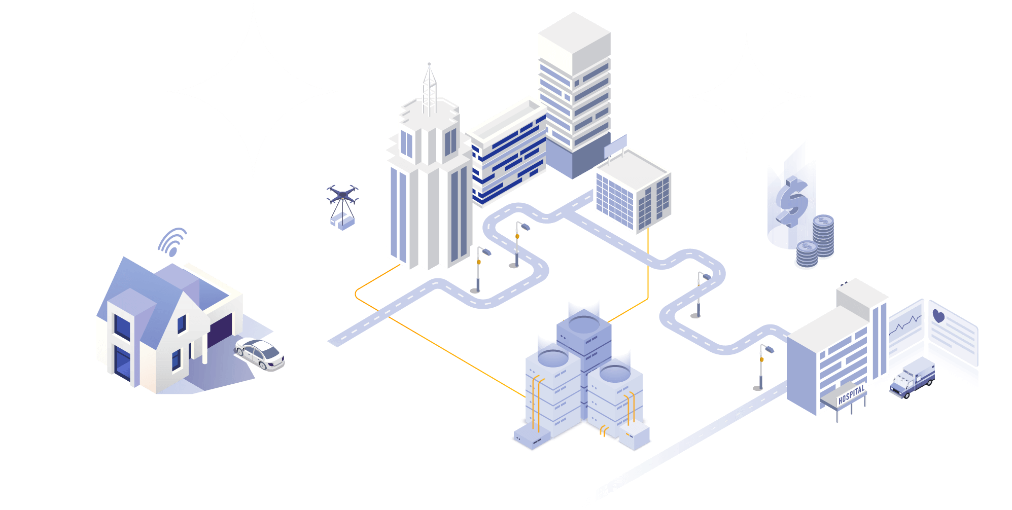 Graphical Visualization Of A 5g Ecosystem - Graphic Design Clipart (2148x1102), Png Download