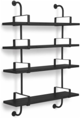Démon 4 Bookshelves Gubi Wood Black Stained Ash, 95cm - Ozdobne Półka Na Książki Clipart (600x600), Png Download