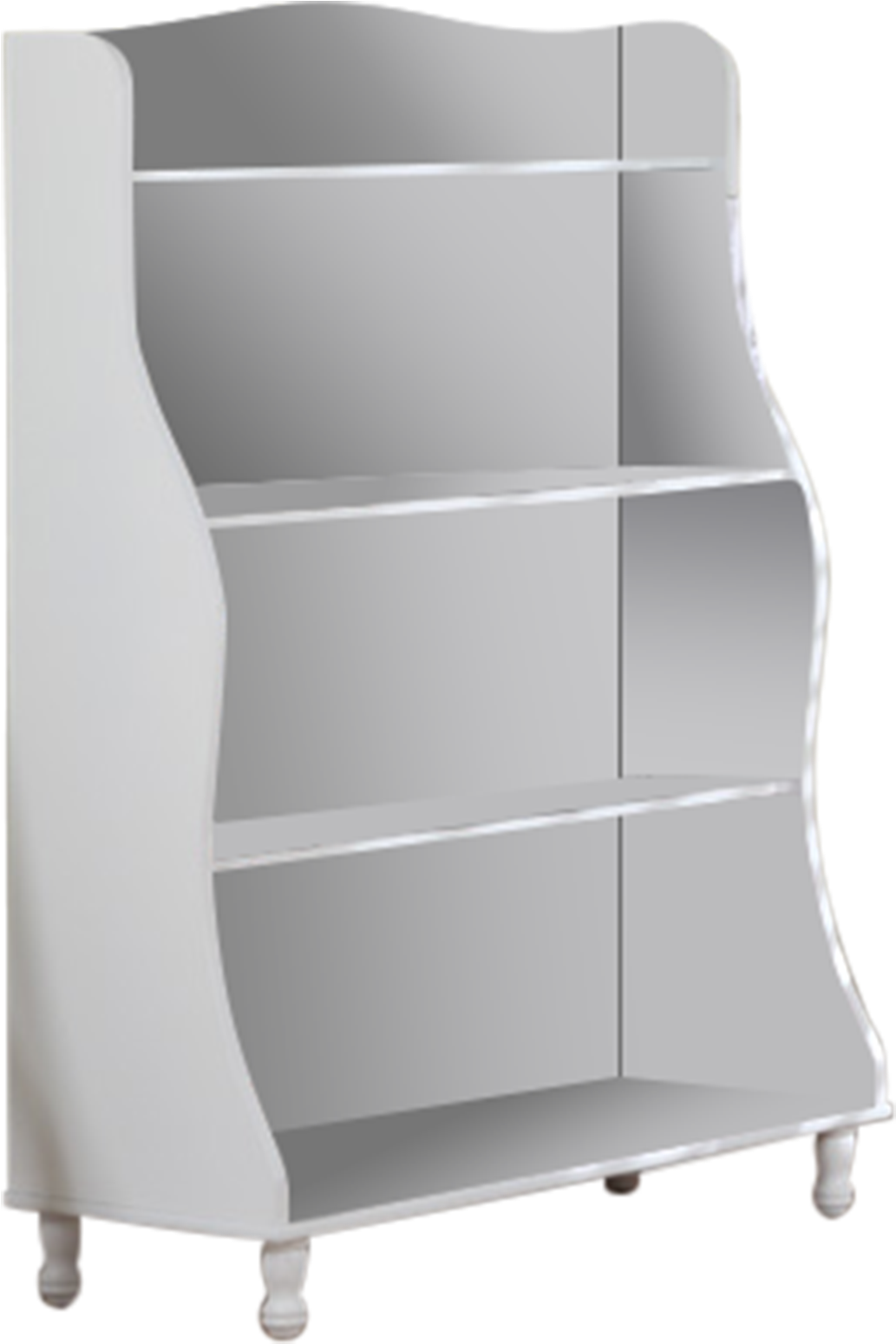 Marie White Wood Kids 4 Tier Tall Bookcase Display - Shelf Clipart (1372x1788), Png Download